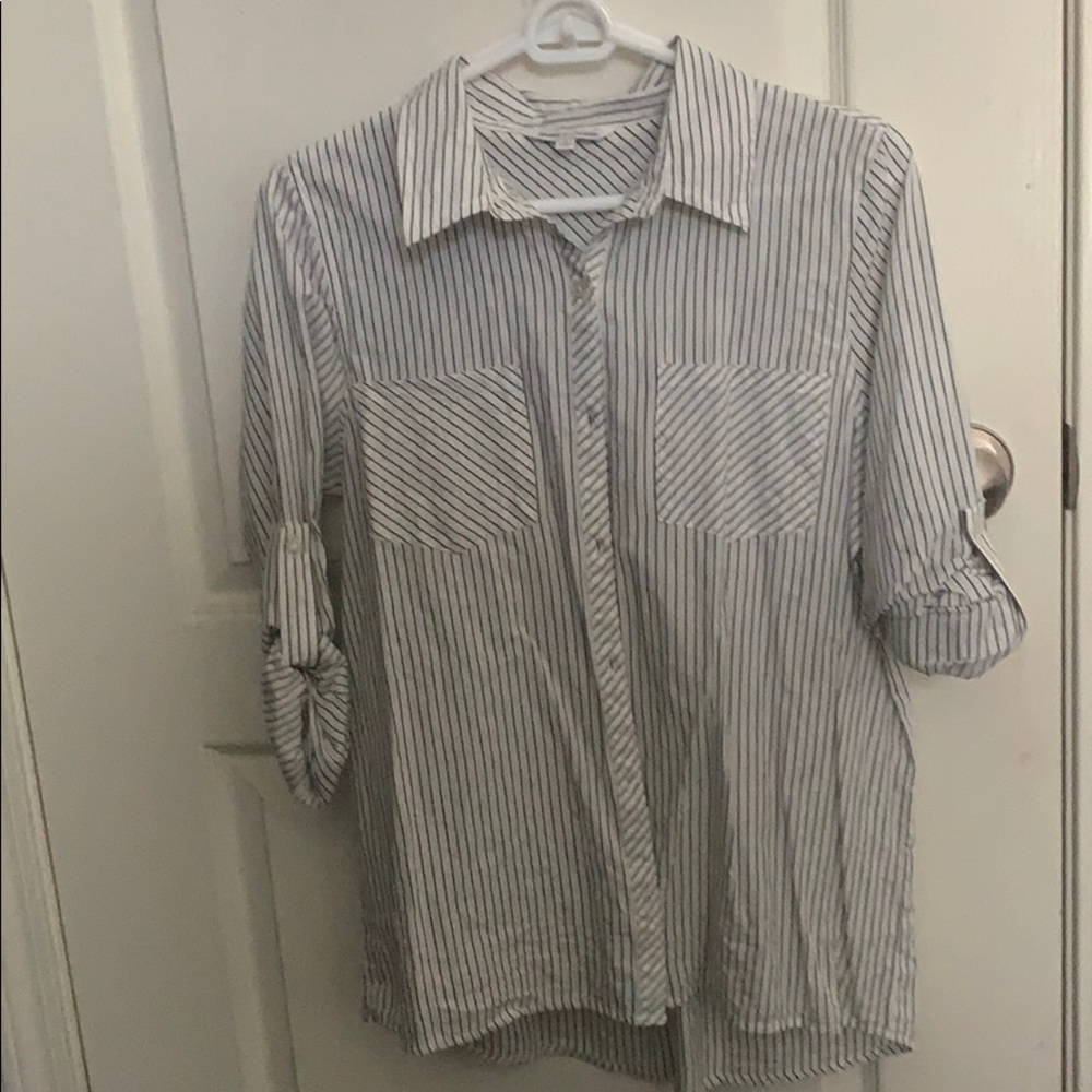 Striped Button Up Blouse